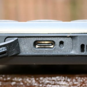 Wahoo ELEMNT Ace Rear View with tether hole obscured by USB-C port cover