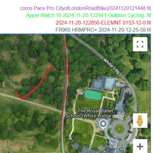 wahoo elemnt ace gps gnss accuracy test result - richmond park 5b