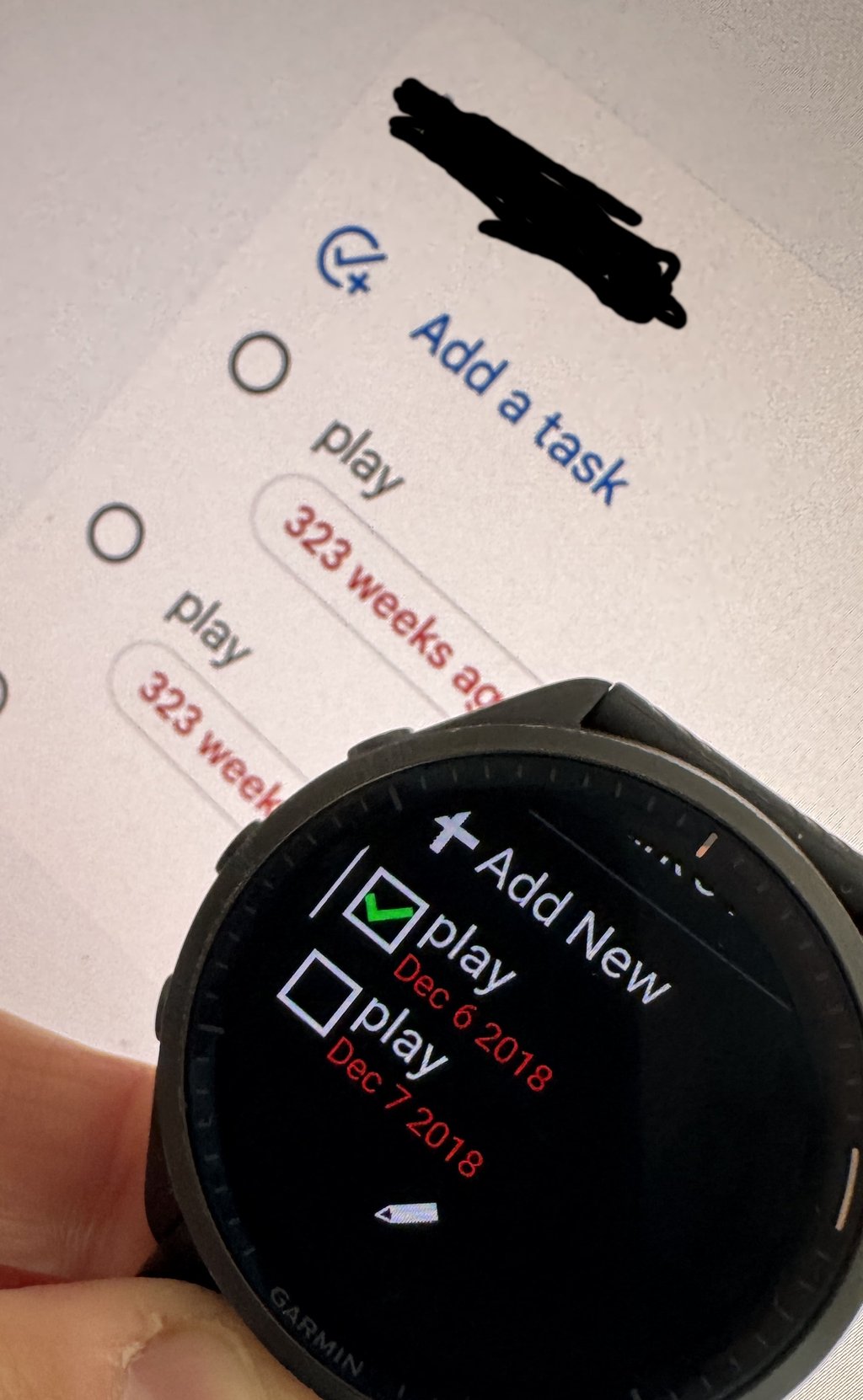 Garmin Connect IQ CominUp to do list