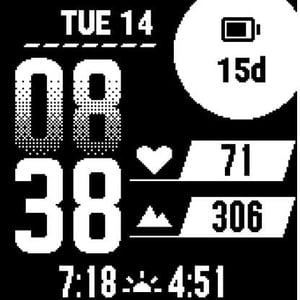 Every Garmin Instinct 3 Watch Face Solar showing 1 day battery life