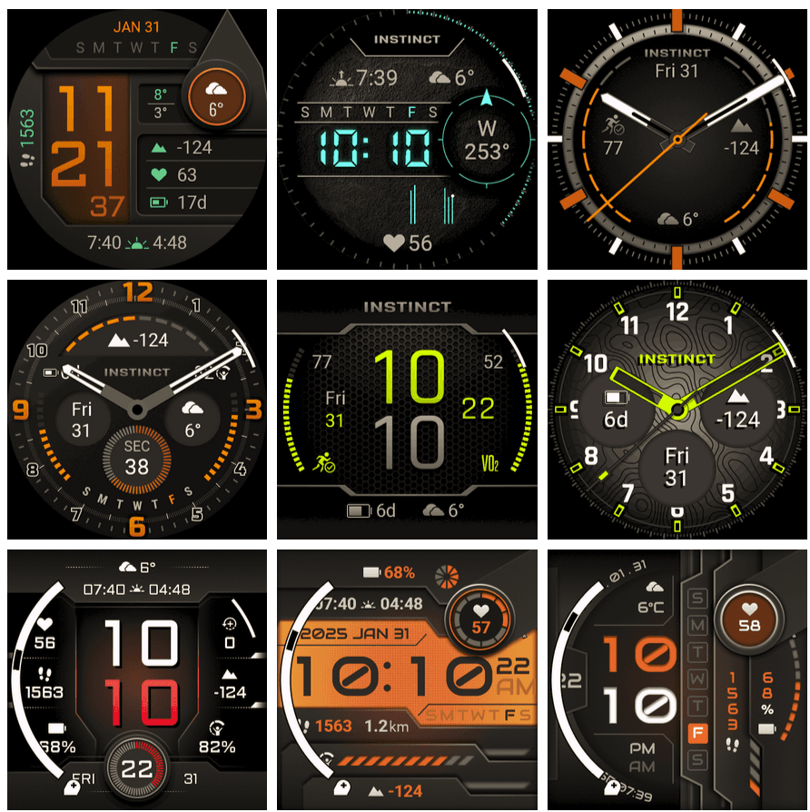 garmin instinct 3 amoled watch faces