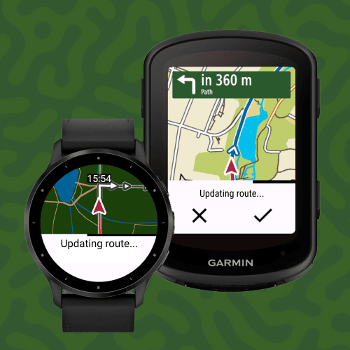 Komoot, a third-party Connect IQ app for getting maps on Instinct 3