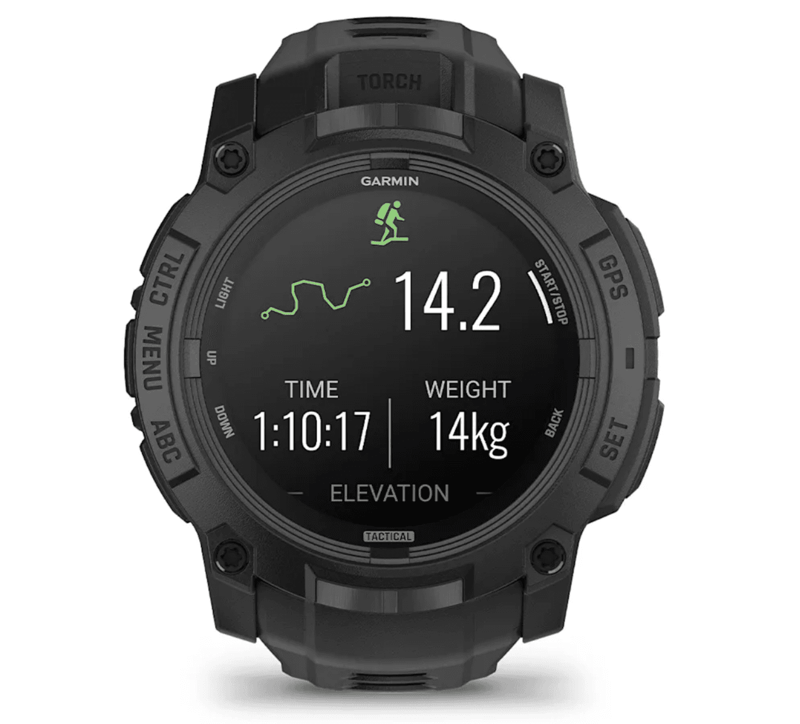 Garmin Instinct 3 Tactical - rucking Profile adds pack weight to hikes