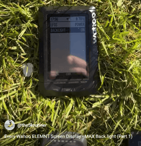 wahoo elemnt bolt roam 3 backlight test