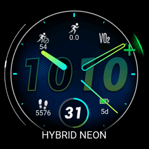 Garmin forerunner watch face HYBRID NEON