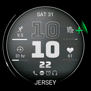 Garmin forerunner watch face JERSEY