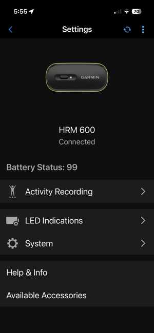 how to record a workout using the HRM 600 on Garmin Connect
