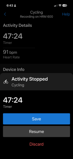 how to record a workout using the HRM 600 on Garmin Connect