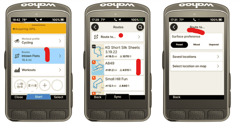 2. Wahoo Ready to Ride Dashboard routes