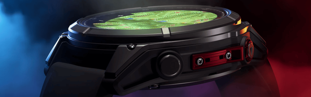 Garmin Fenix 8 Pro MicroLED display shown at an angle
