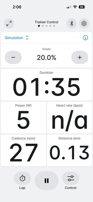 wahoo Kickr bike pro manual gradient control
