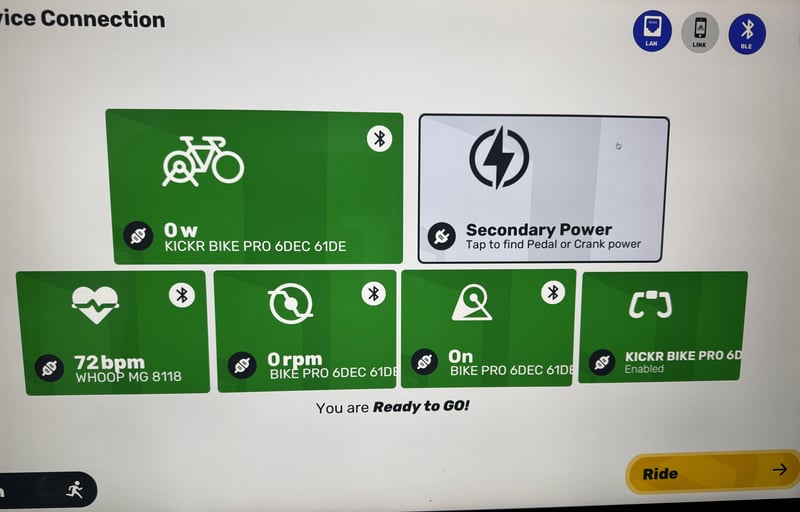 Wahoo KICKR Bike PRO pair to myWhoosh