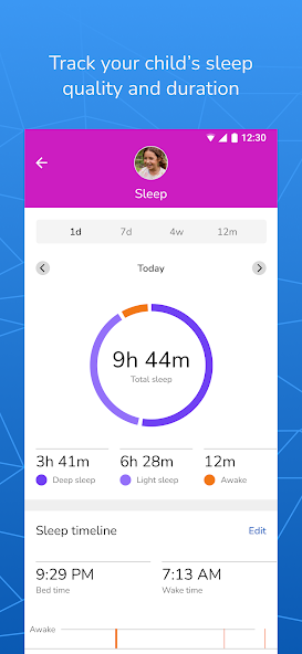 garmin jr app childs sleep quality and duration