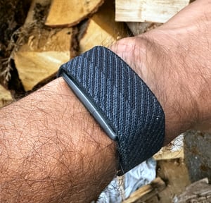 the5krunner wearing polar loop on wrist strap view