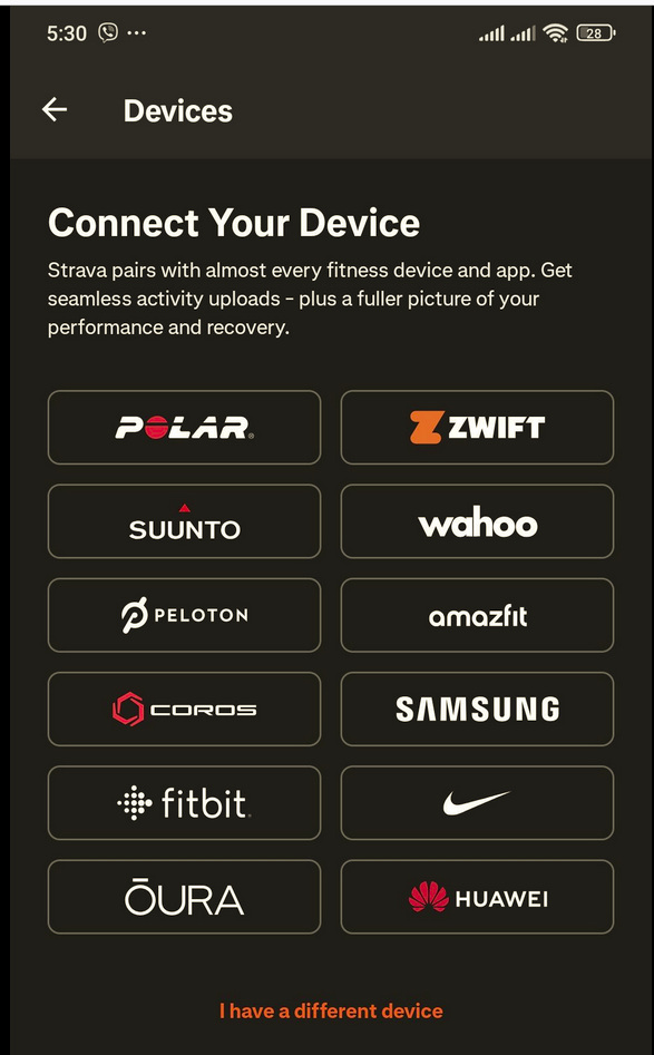 Garmin Conenct to Strava Link is missing
