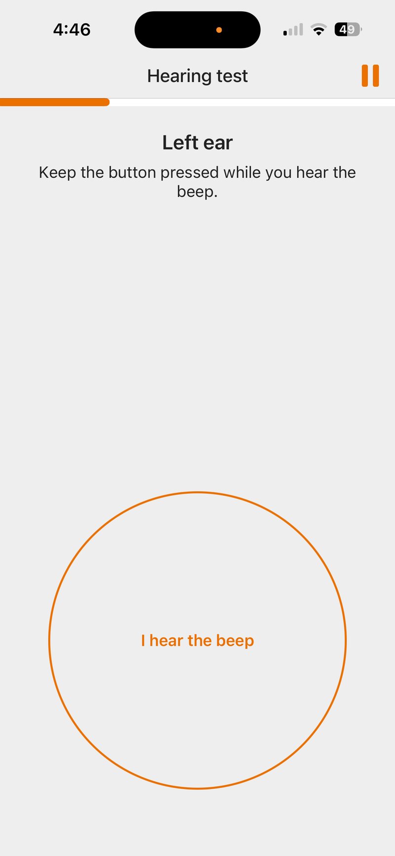 Mimi test - i use. Hold the button when you can hear the sound frequency