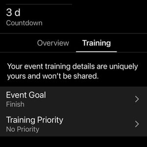 Garmin Race Planner - event priority