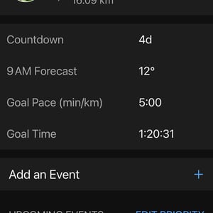 Garmin Race Planner - set goal time