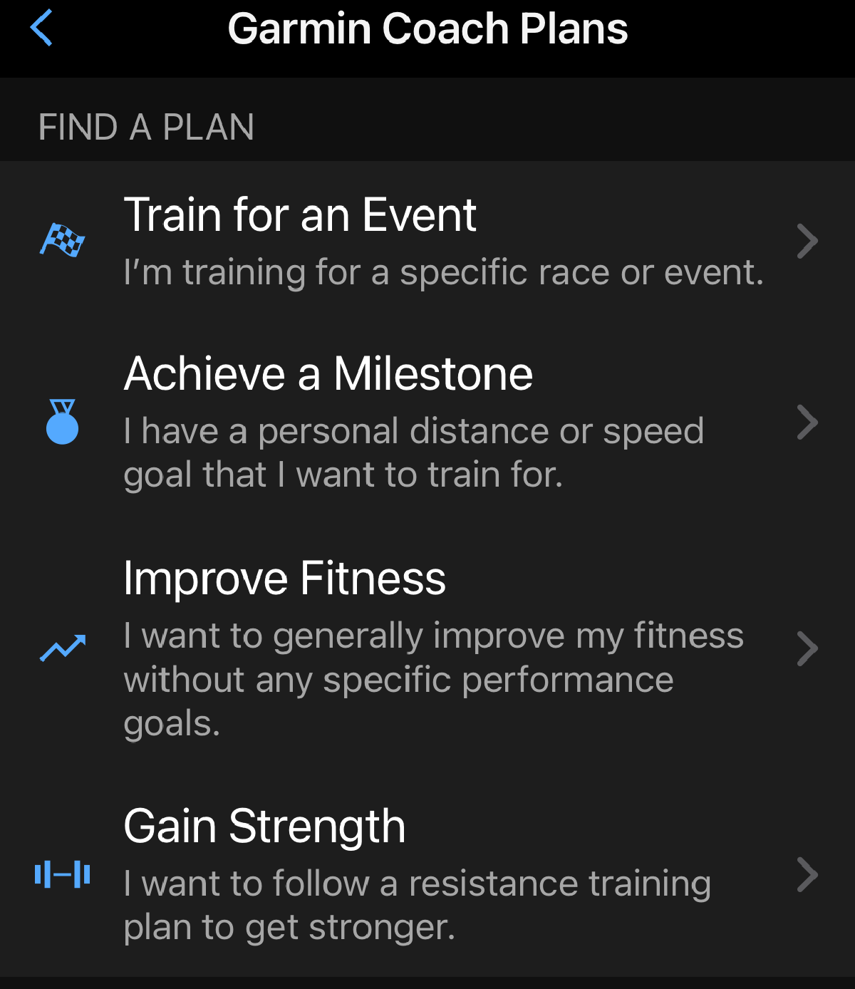 Garmin coach Plan - choose the kind of plan, race or coach that's best for you