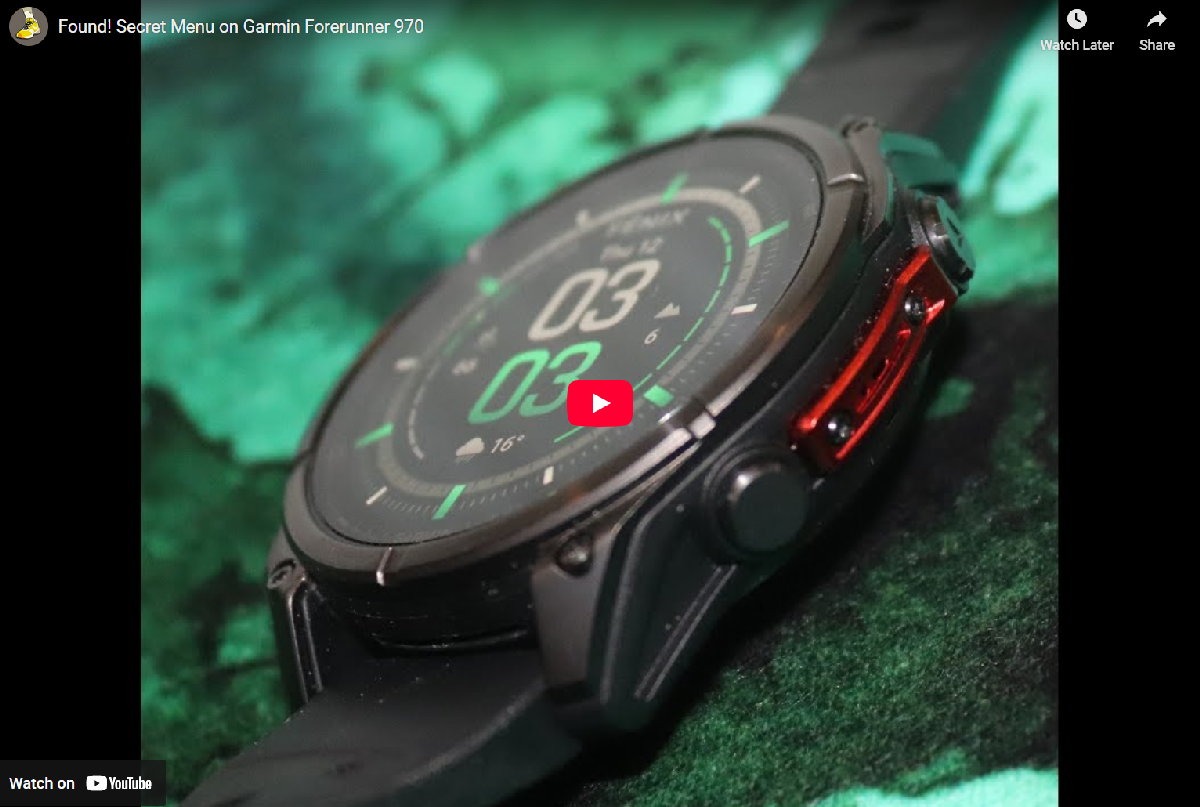 found secret menu on garmin forerunner 970