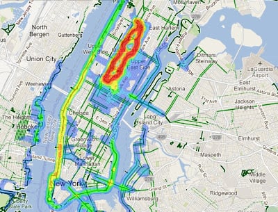 Garmin Heatmaps, 2013, via yumkerun
