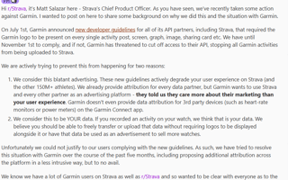 strava vs Garmin : strava set the record straight