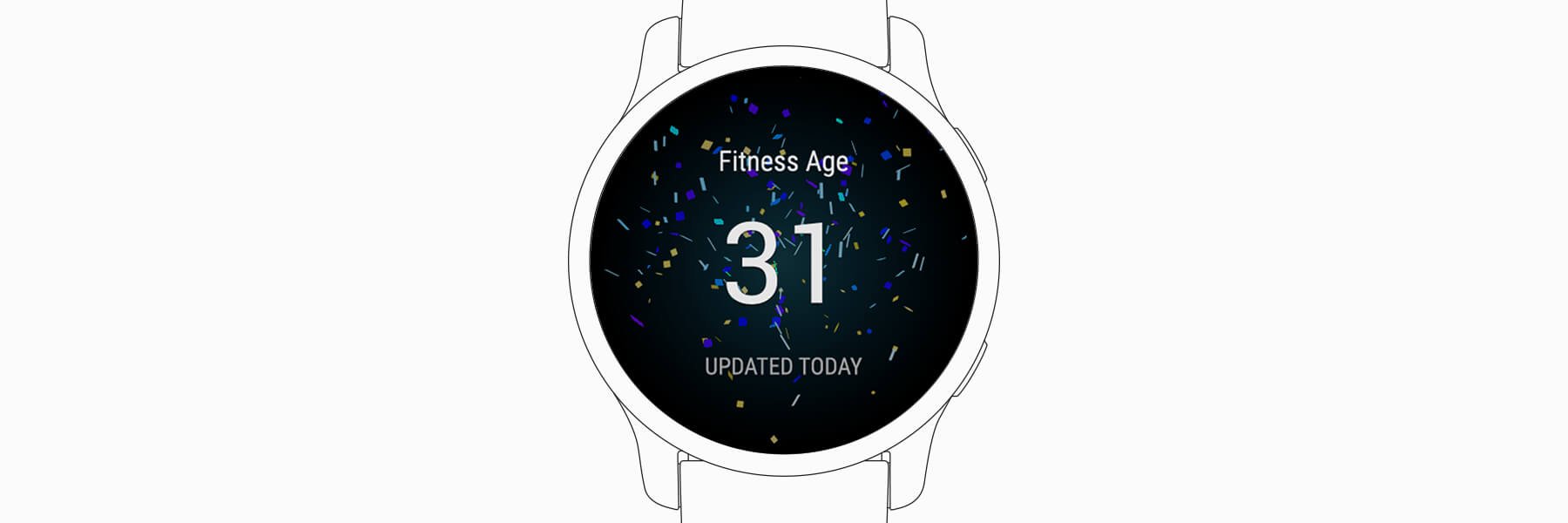 Garmin fitness Age shown on a watch face