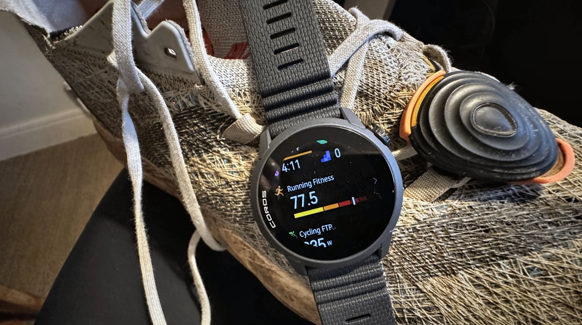 COROS Pace 4 display showing the running fitness score
