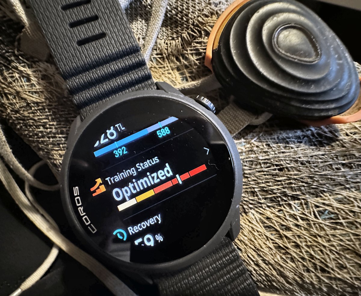 COROS Pace 4 screen showing "Optimal" Training Status