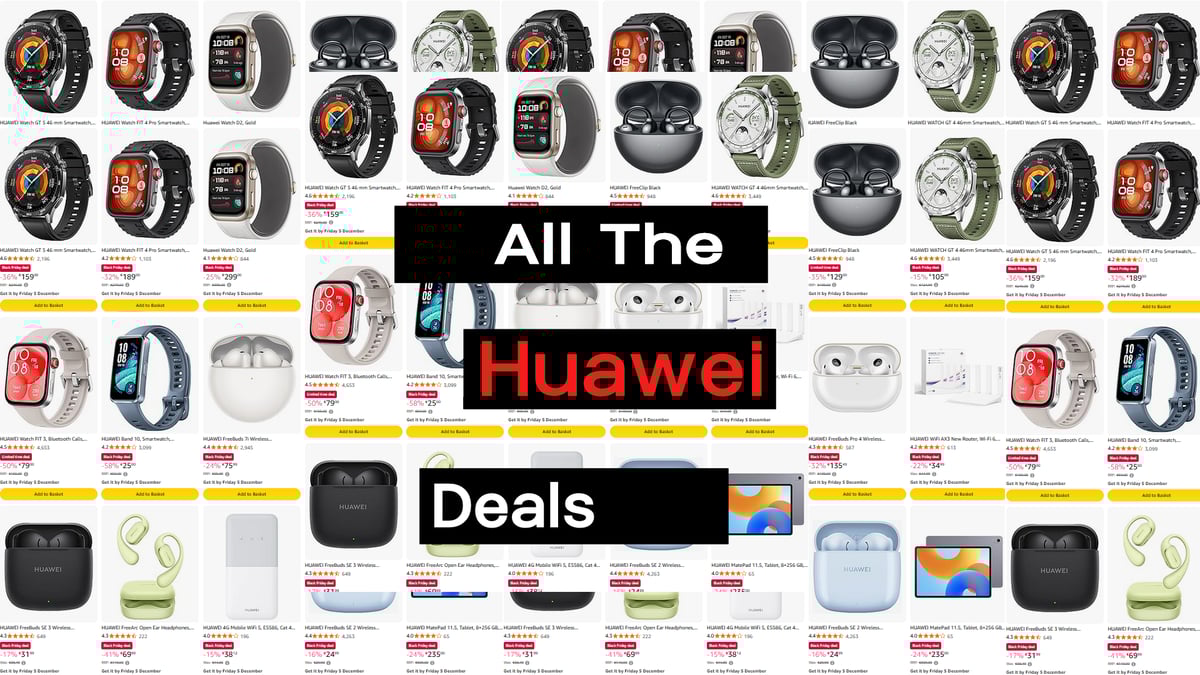 Huawei Black Friday 2025 Deals: Save up to 40% on Watch GT 5, Watch Fit 4 Pro, and FreeClip Earbuds
