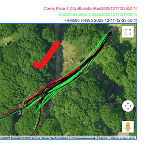coros Pace 4 half hearted hill trees