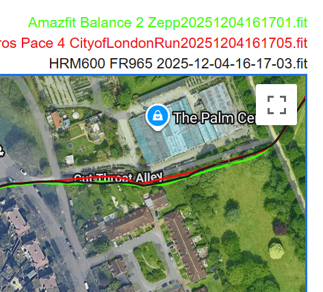 coros pace 4 gps accuracy when running close to a wall and under tree cover in a narrow alley with excellent performance