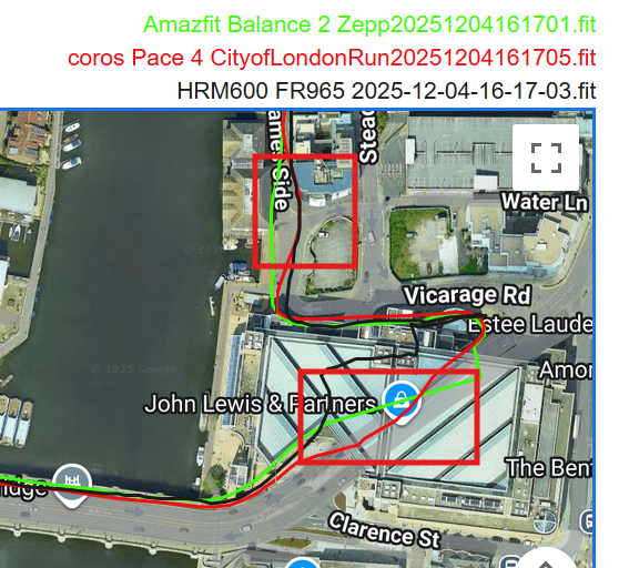 coros pace 4 gps accuracy when running under a 70m tunnel (impossible GPS reception) close to large buildings