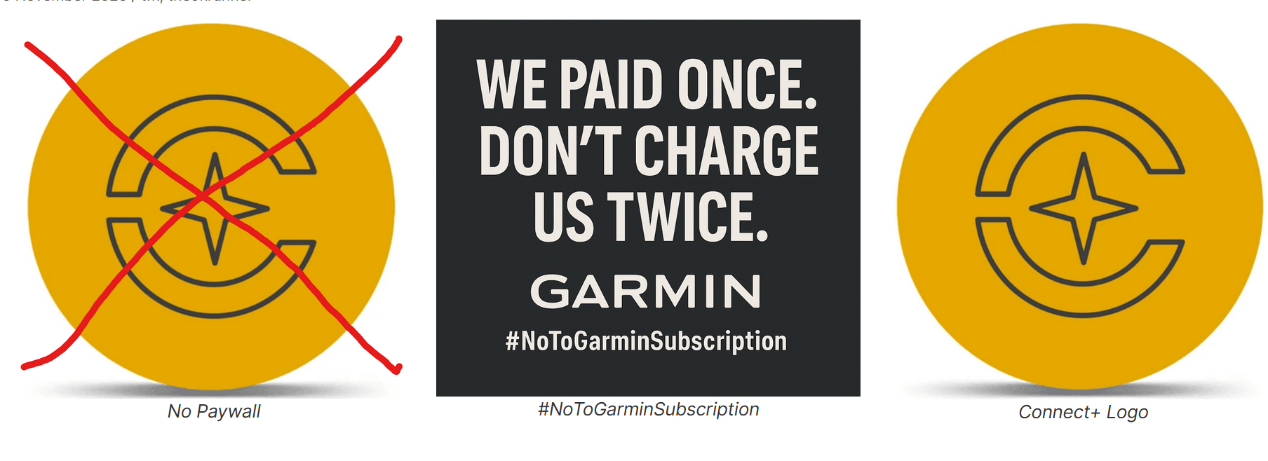 Garmin Connect+ subscription logo showing a move away from subscription exclusivity