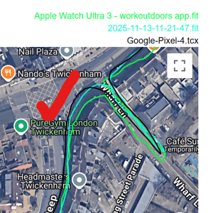 pixel watch 4 run gps test tight corner near building great result