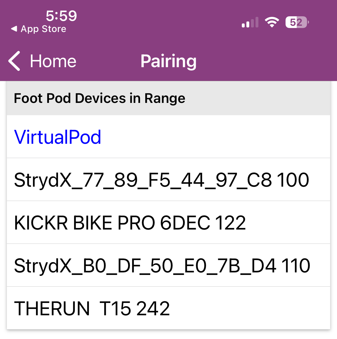 THERUN T15 Bluetooth connectivity showing as a footpod or treadmill