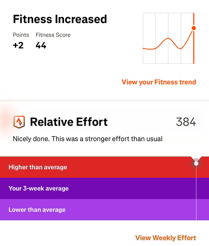 strava relative effort - current week in context