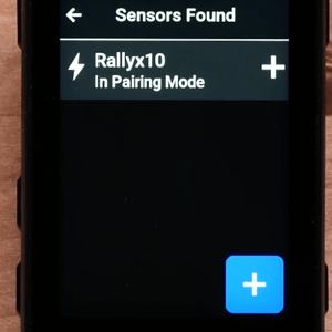 Choose Garmin Rally from list of available sensors