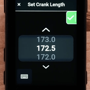 Garmin Rally must be told the correct crank length - do not guess