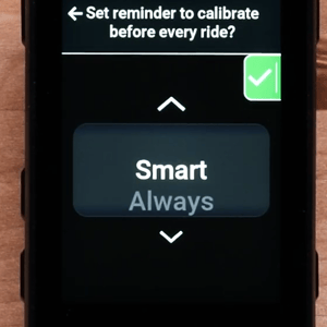 Garmin Rally recommends calibration before every ride