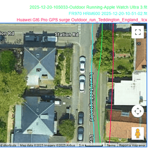 Huawei Watch GT 6 Pro GPS tracking close to buildings showing signal performance