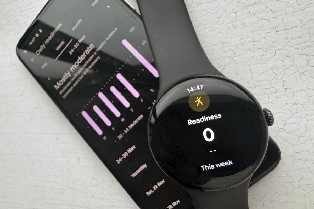 Fitbit app Daily Readiness Score on smartphone for Pixel Watch 4 Wear OS 6.1 also showing readiness score of zero after hard workout