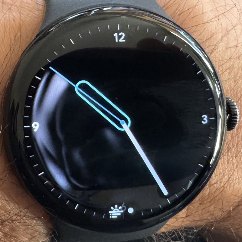 Pixel Watch 4 Ink Watch Face with a high-contrast monochrome design