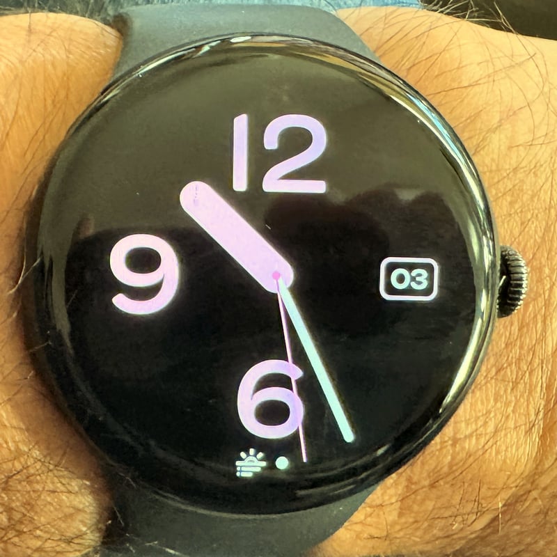 Pixel Watch 4 Pilot Bold Watch Face, a thicker font pilot design for better visibility