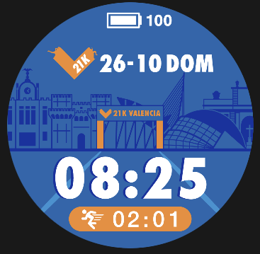 Coros Pace 4 watch face - 21K Valencia