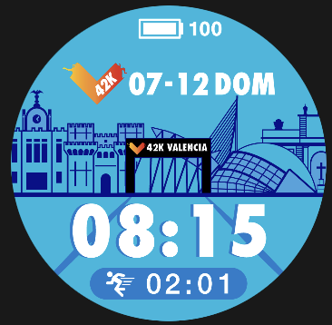 Coros Pace 4 watch face - 42K Valencia