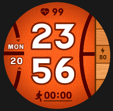 Coros Pace 4 watch face - Basketball