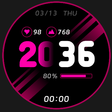 Coros Pace 4 watch face - Black Pink 2