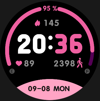 Coros Pace 4 watch face - Black Pink