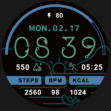 Coros Pace 4 watch face - Fishhook
